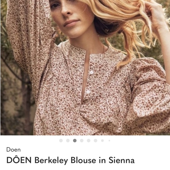 Doen Tops - Doen Floral Blouse in Warm Beige